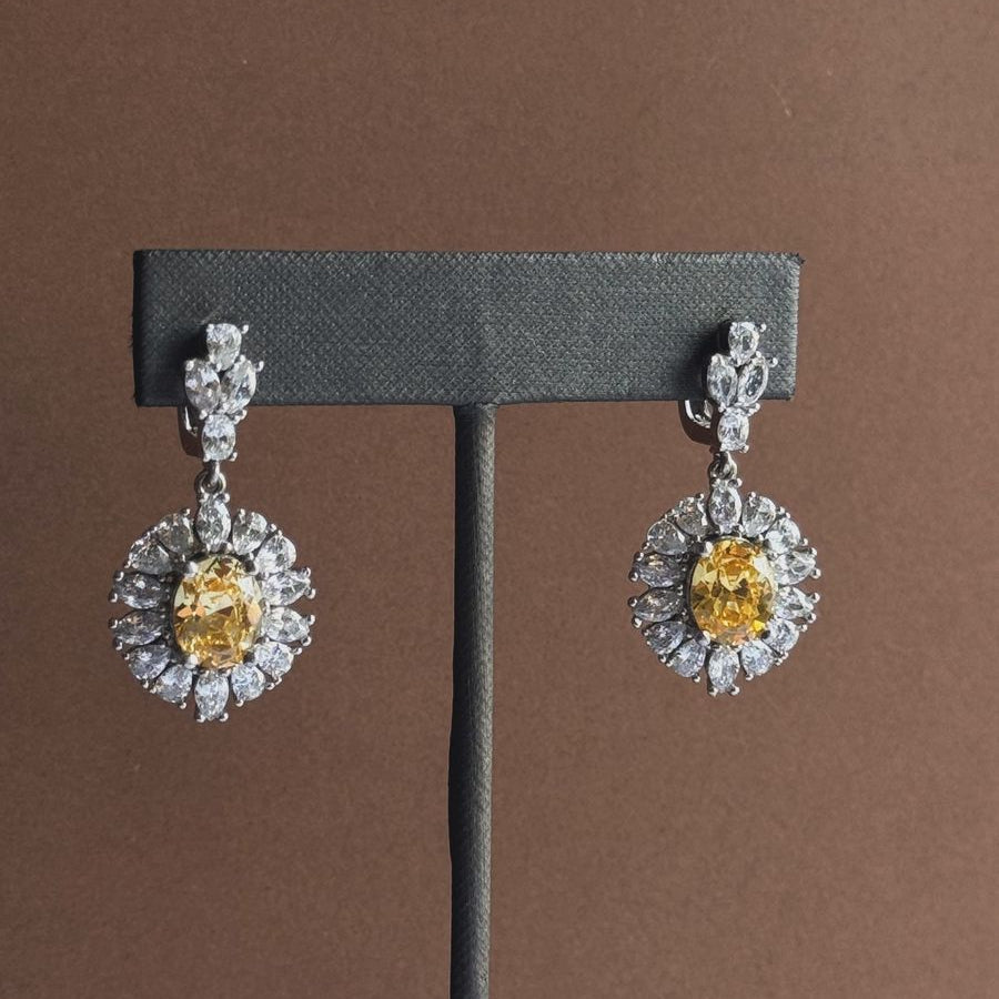 Aretes largos citrino