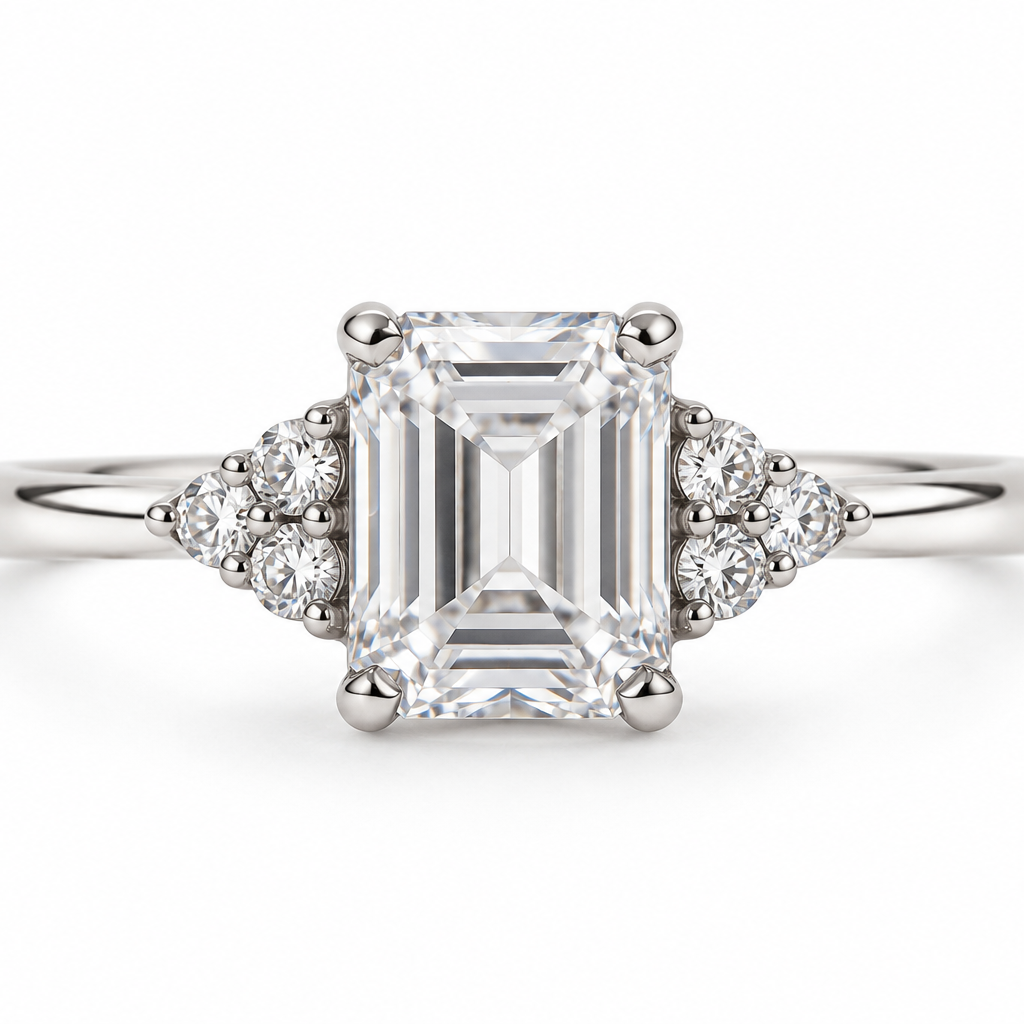 Anillo Elara Geometría luminosa. Plata 925 con recubrimiento de rodio.