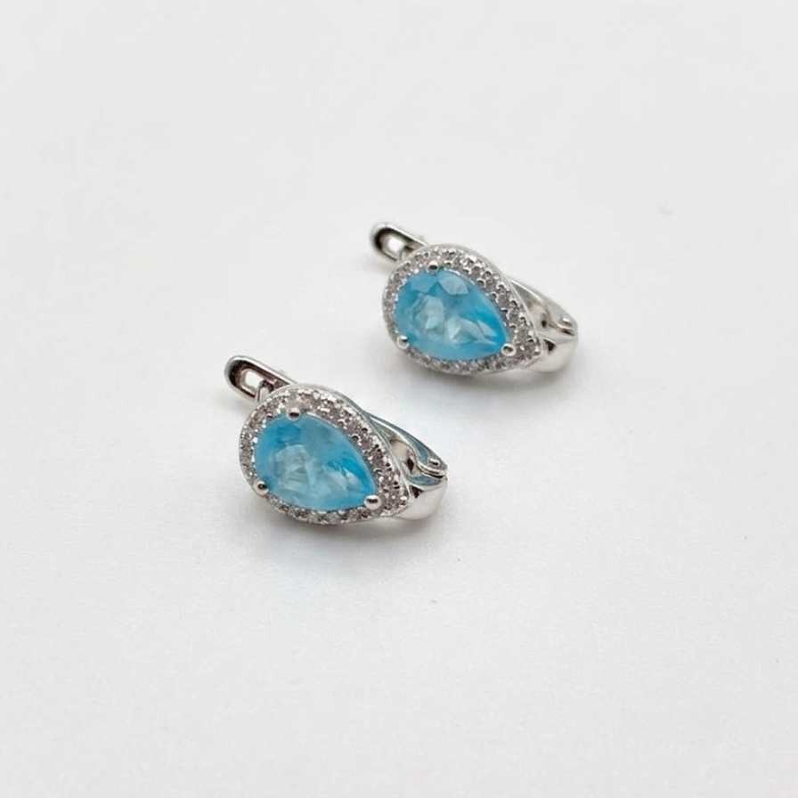 Aretes turmalina azul