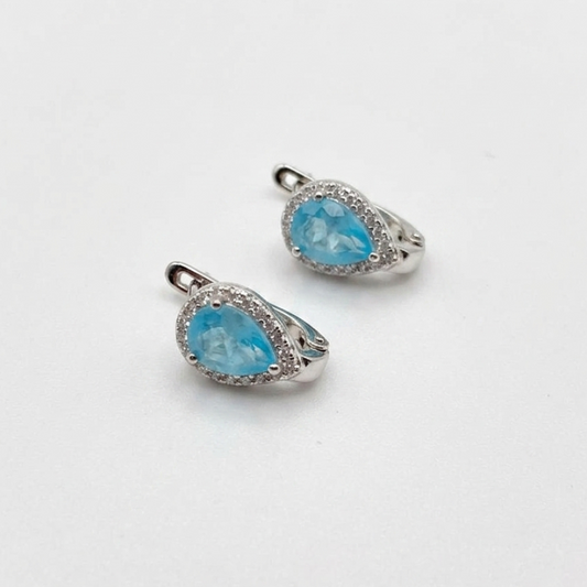 Aretes turmalina azul