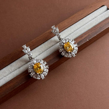 Aretes largos citrino