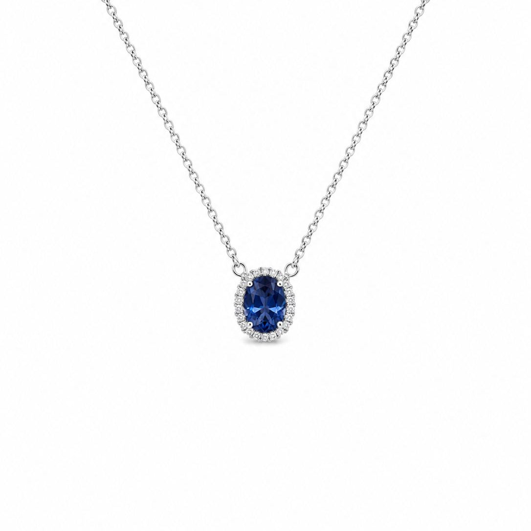 Collar zafiro oval