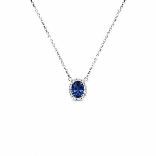 Collar zafiro oval