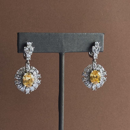 Aretes largos citrino