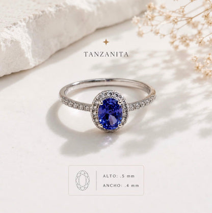 Anillo Celeste Tanzanita