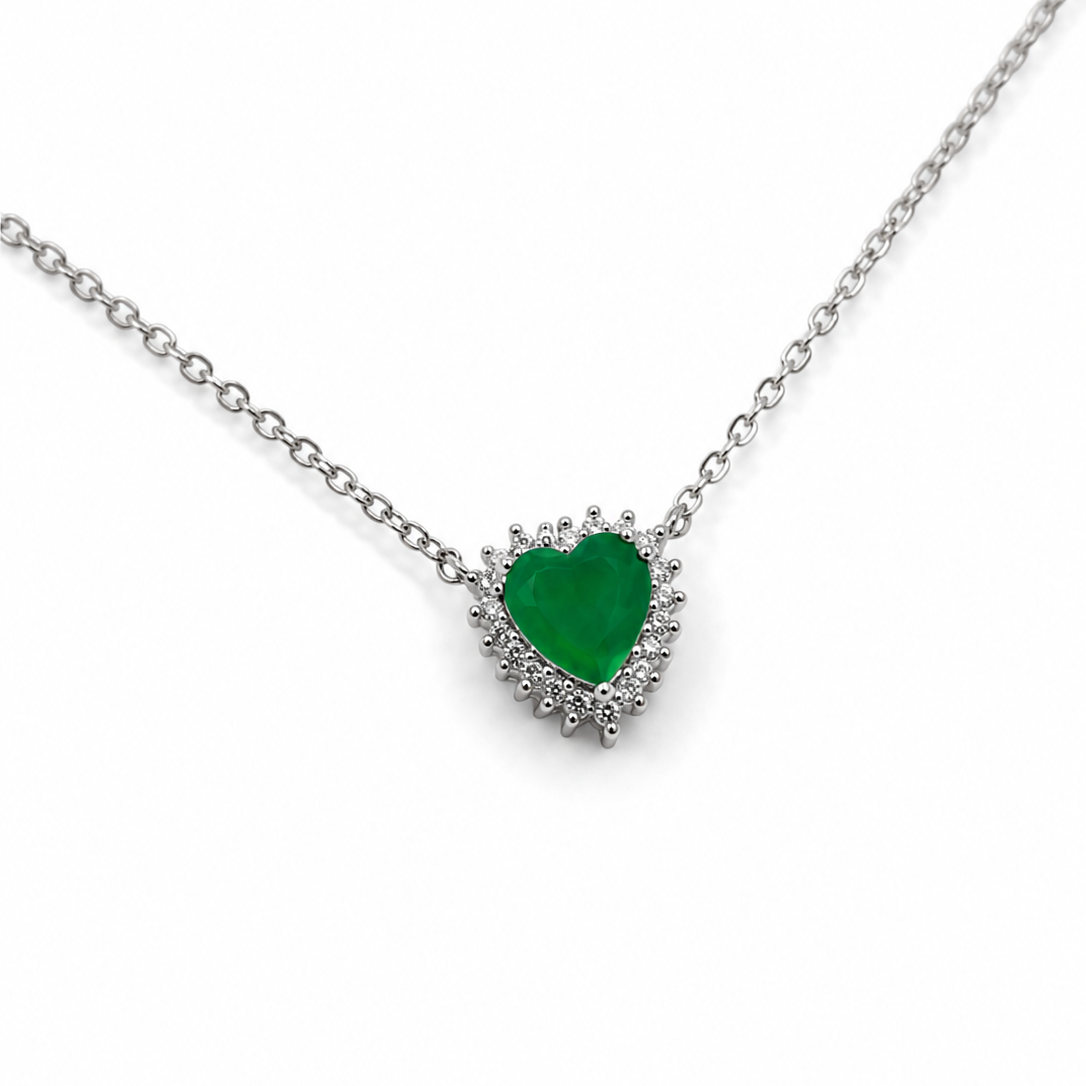 Collar Corazón esmeralda