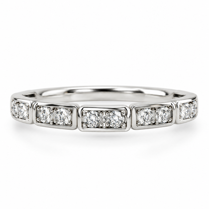 Anillo Churumbela Bulga Brillo continuo. Plata 925 con recubrimiento de rodio.