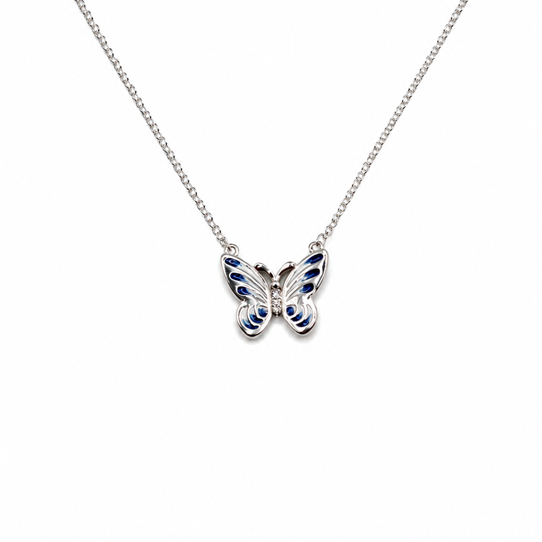 Collar mariposa cobalto