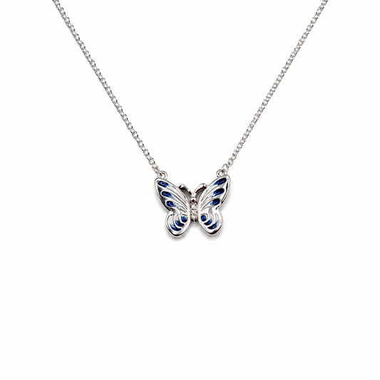 Collar mariposa cobalto