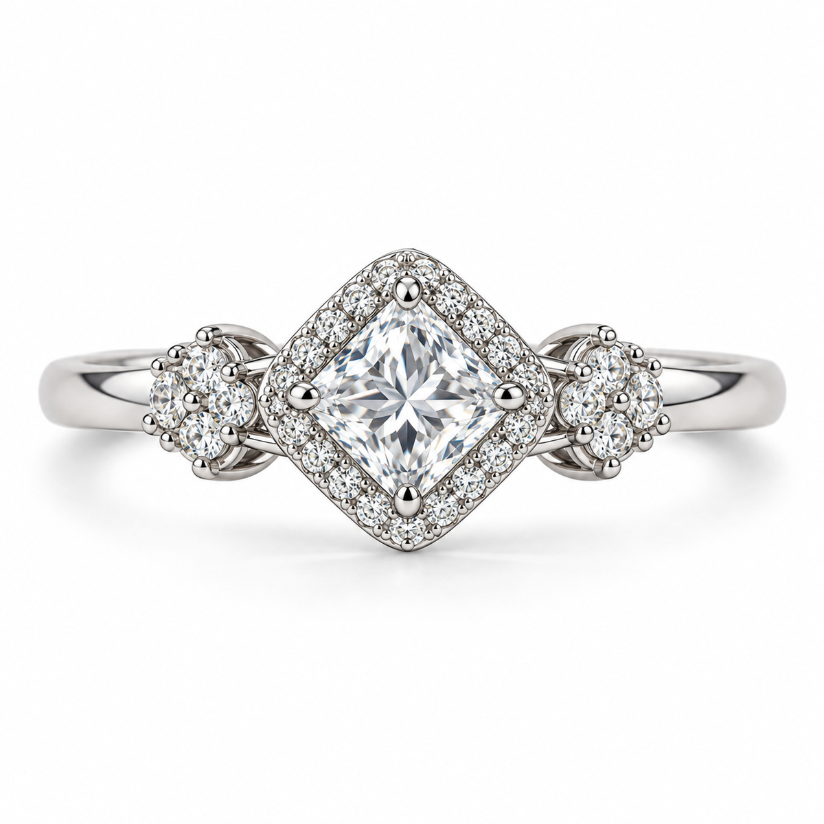Anillo Amara  Brillo sofisticado. Plata 925 con recubrimiento de rodio.