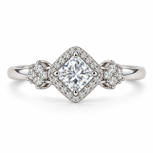 Anillo Amara  Brillo sofisticado. Plata 925 con recubrimiento de rodio.