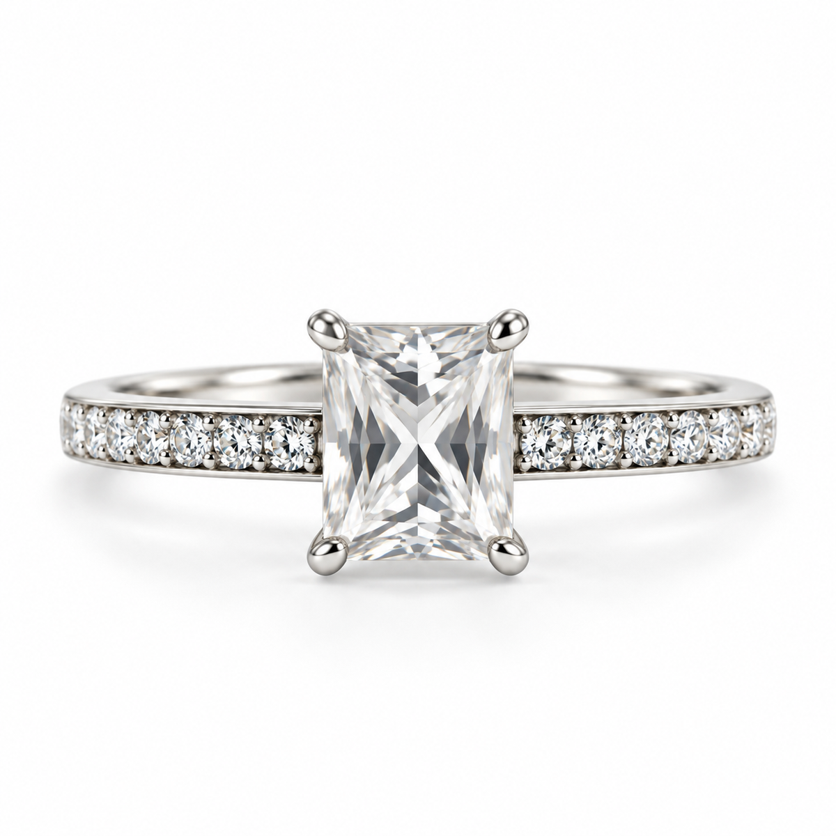 Anillo Siena Elegancia geométrica. Plata 925 con recubrimiento de rodio.
