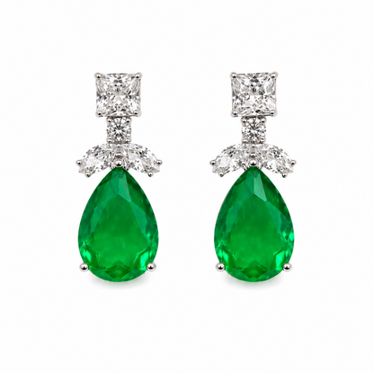 Arete esmeralda gota