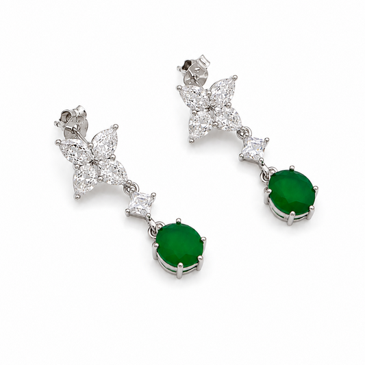 Aretes largos flor esme