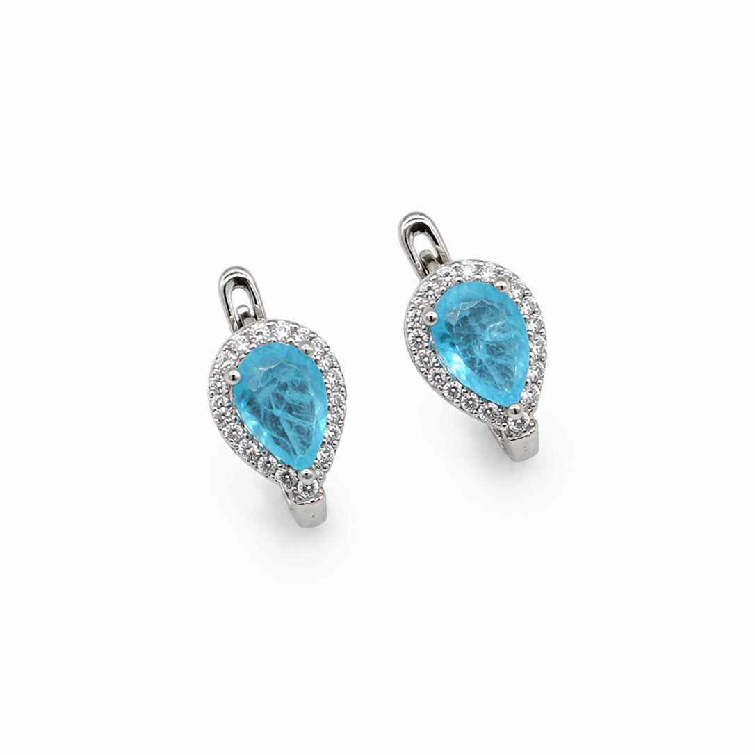 Aretes turmalina azul