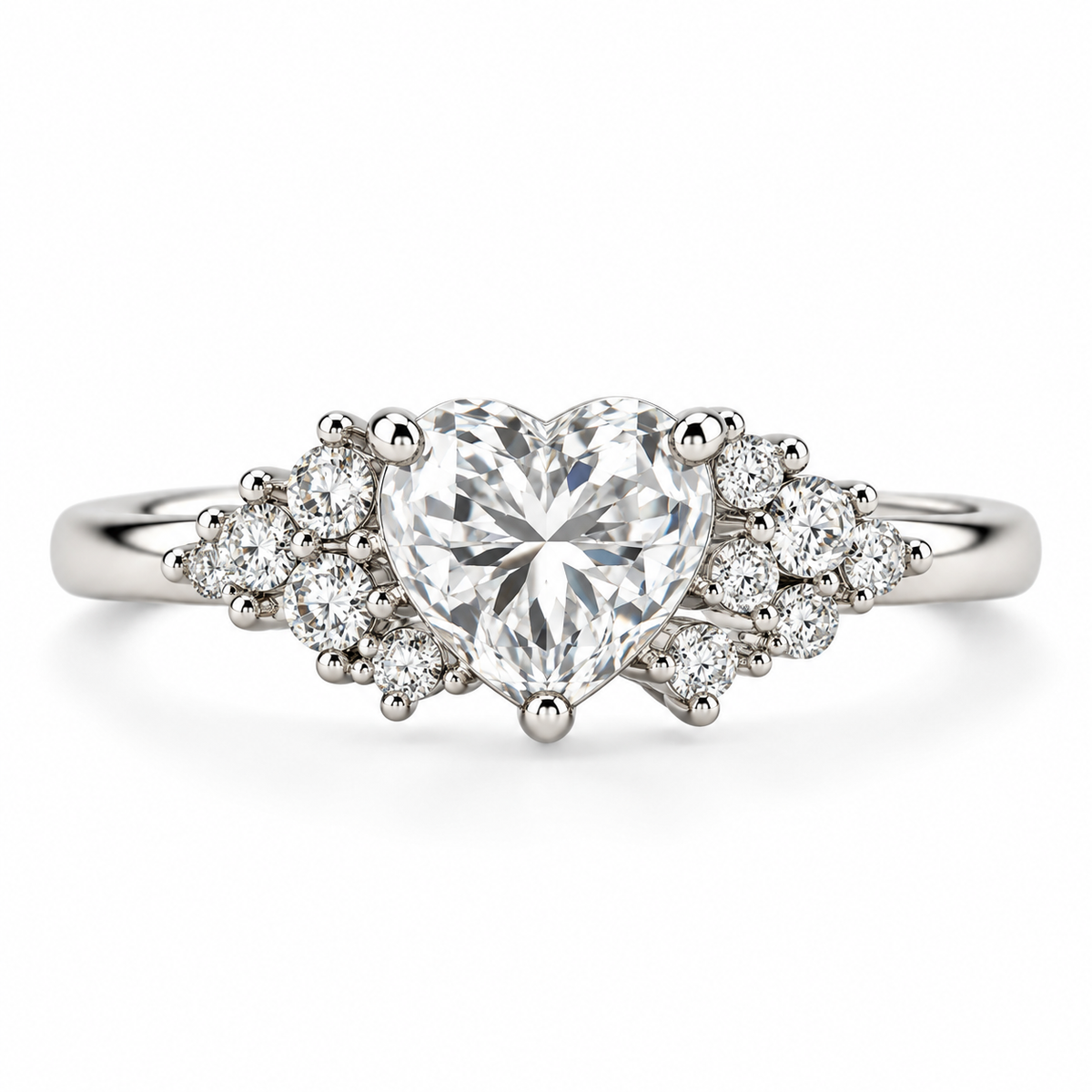 Anillo Liora Romance luminoso. Plata 925 con recubrimiento de rodio.