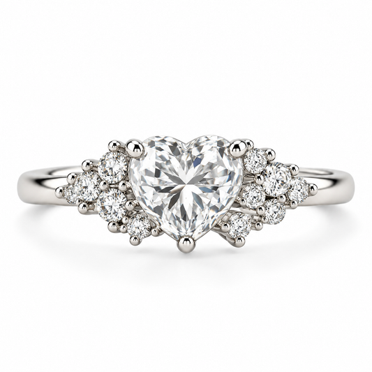 Anillo Liora Romance luminoso. Plata 925 con recubrimiento de rodio.