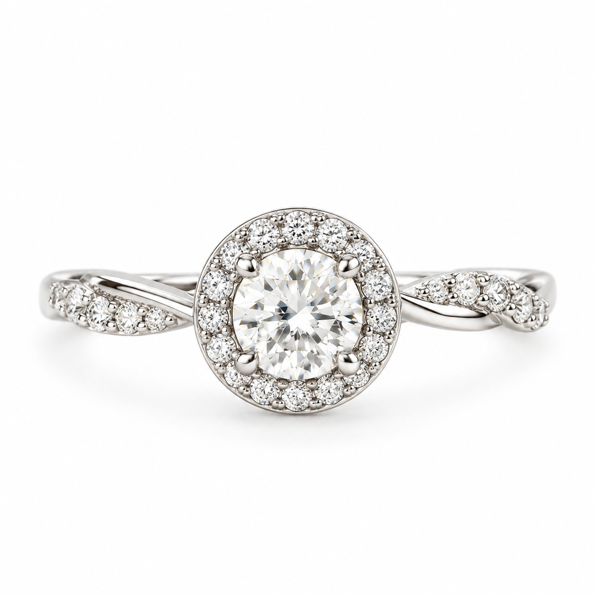 Anillo Serena  Elegancia radiante. Plata 925 con recubrimiento de rodio.