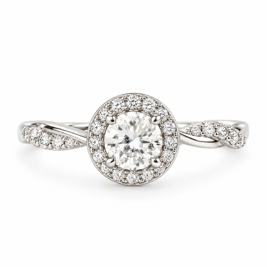 Anillo Serena  Elegancia radiante. Plata 925 con recubrimiento de rodio.