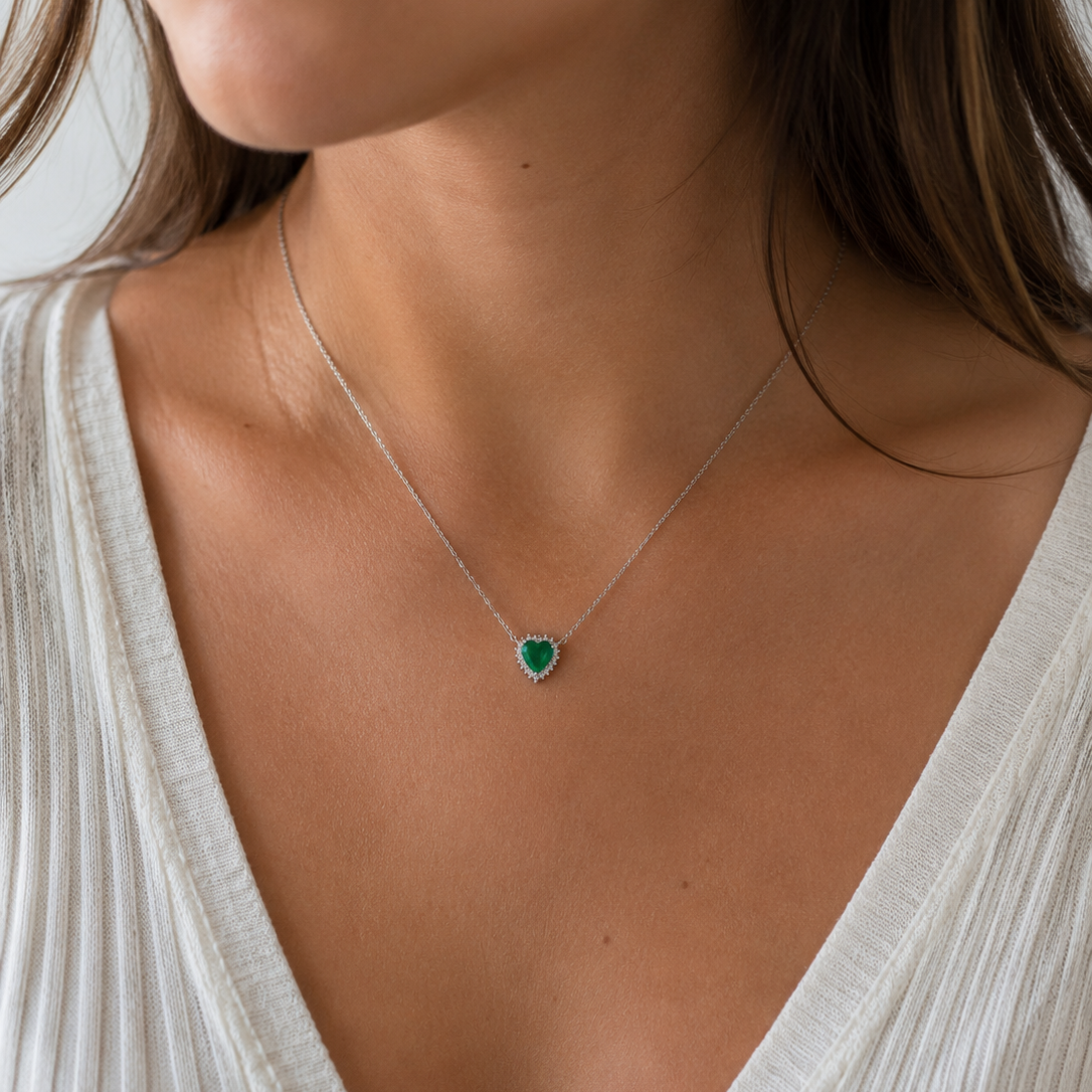 Collar Corazón esmeralda