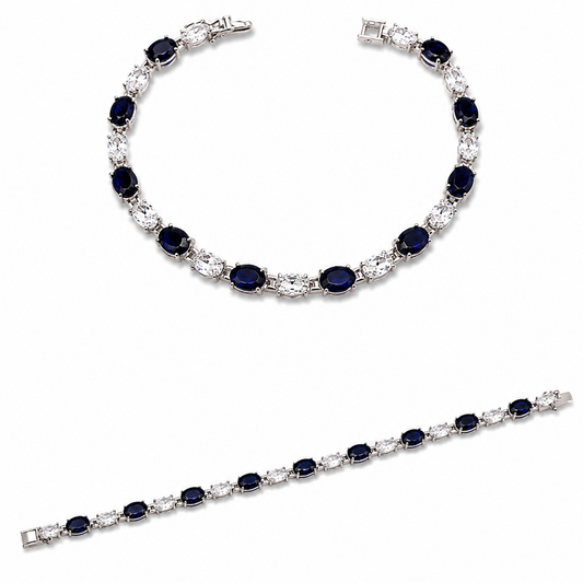Brazalete zafiro oval